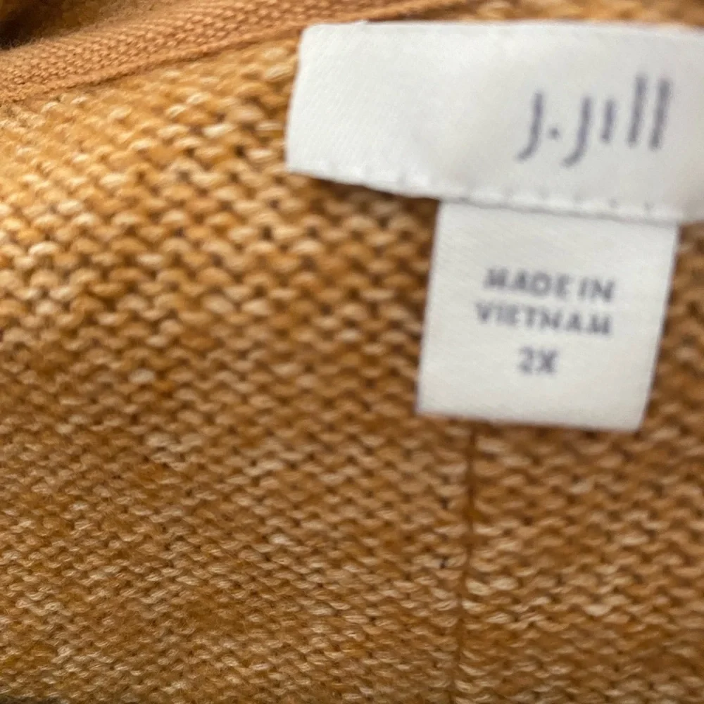 J Jill Cardigan Sweater 2XL Brown Orange Classic Cotton Blend